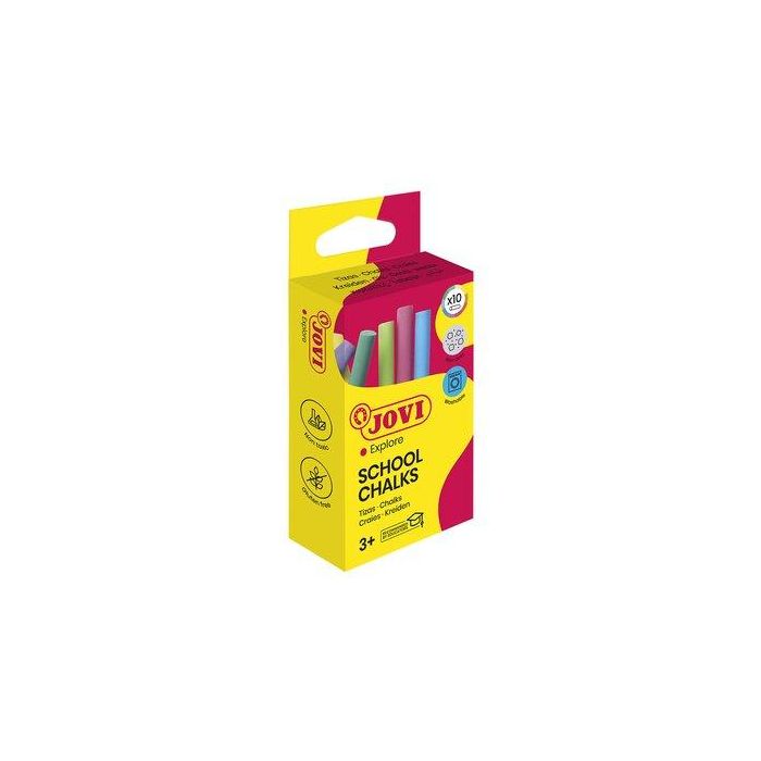 Jovi Tizas Classcolor School Antipolvo 80 mm Caja 10 Unidades Colores Surtidos