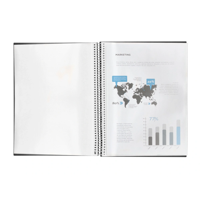 Liderpapel Carpeta Escaparate con Espiral 20 Fundas Polipropileno DIN A5 Negro Opaco 4