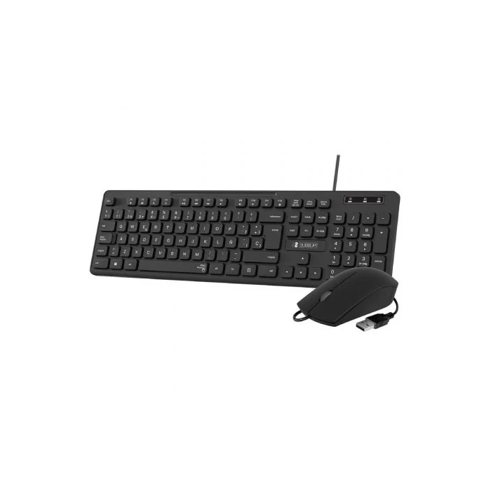 SUBBLIM Combo Business Slim Silencioso con cable USB Negro