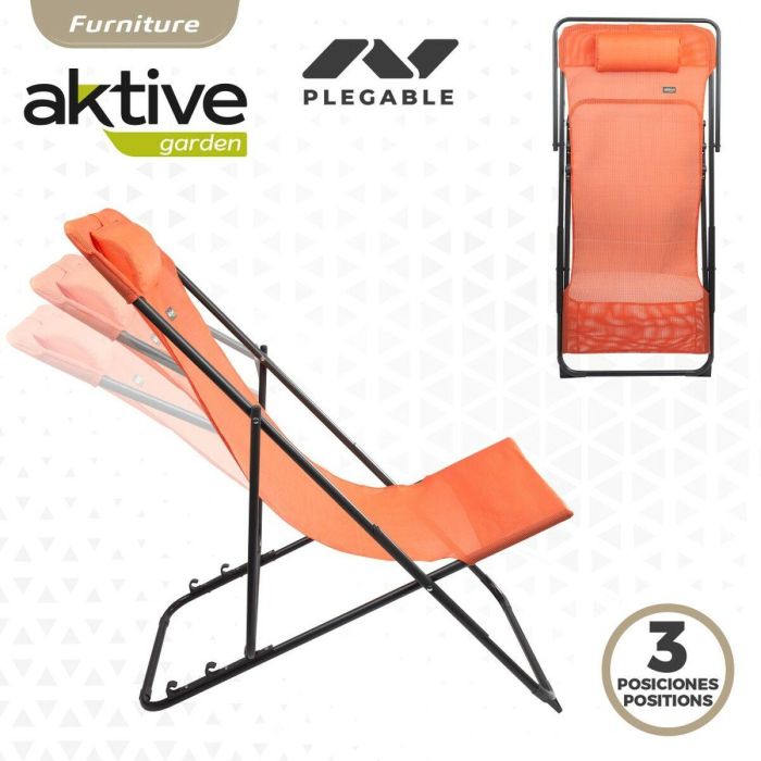 Tumbona reclinable Aktive Naranja 53 x 87 x 78 cm (4 Unidades) 4 Tumbona reclinable Aktive Naranja 53 x 87 x 78 cm (4 Unidades) 4