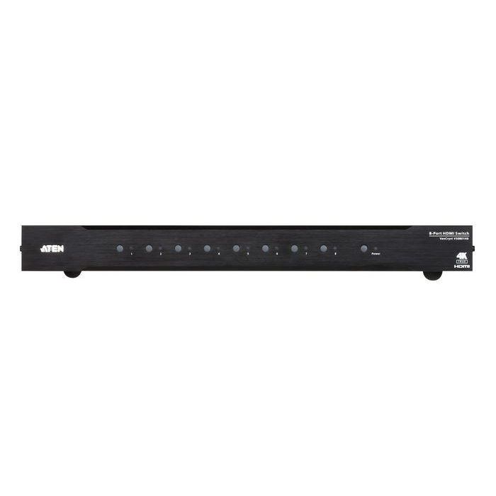 Aten VS0801HB Interruptor de Video HDMI 8 Fuentes, 4K Real a 60Hz, 18Gbps, 3D, Color Profundo 12 bits, RS-232, Infrarrojos 1