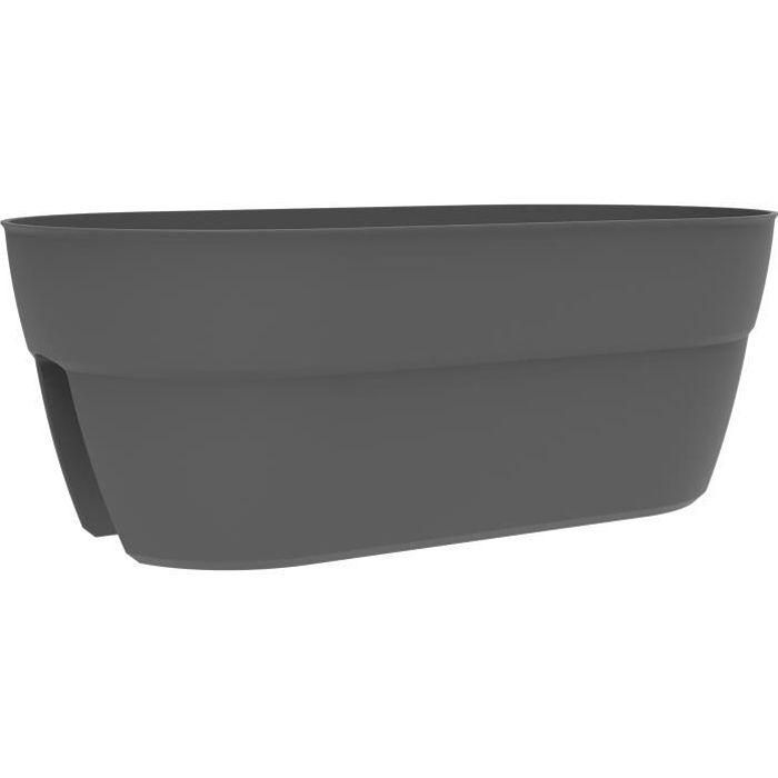 Jardinera Cavaliere Osaka 19,5 L - EDA - para balcones y barandillas - Gris antracita