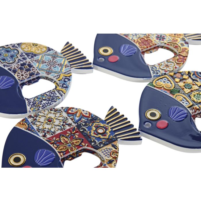 DKD Home Decor Iman Abridor Pez Multicolor 11 x 8 x 1 cm Ps Metal Set 72 Unidades