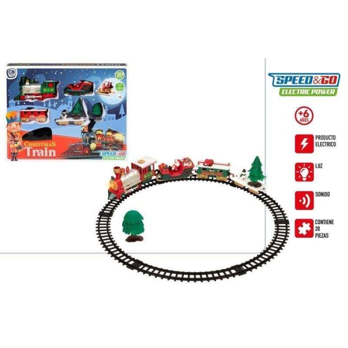Tren electrico navidad con luz y sonido. 20 piezas. 91x44x30 cm Tren electrico navidad con luz y sonido. 20 piezas. 91x44x30 cm