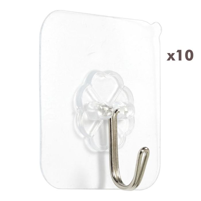 Je cherche une Idee Juego de 10 Ganchos Adhesivos, Reposicionables, Soporta hasta 5 kg, PVC y Acrílico, Transparente Je cherche une Idee Juego de 10 Ganchos Adhesivos, Reposicionables, Soporta hasta 5 kg, PVC y Acrílico, Transparente