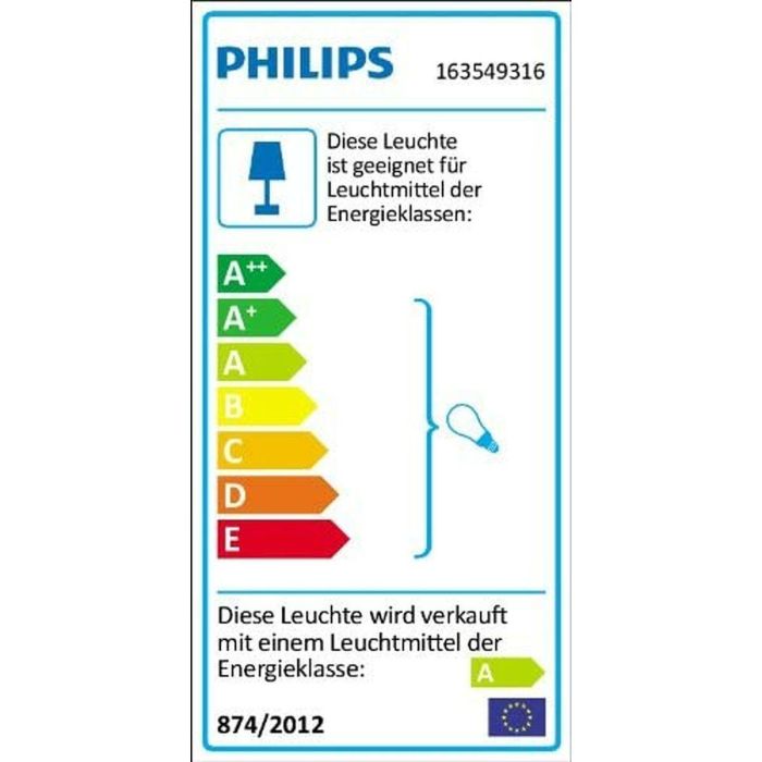 Baliza Philips 16354/93/16 Antracita E27 12,1 x 80,2 x 12,1 cm 230 V Blanco Cálido 2700 K (1 unidad) 1