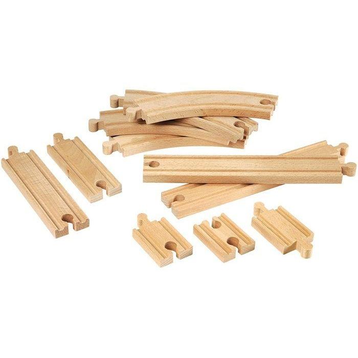Brio World 33401 Caja de Debutantes Evolution - Set de 11 Rieles de Madera de Haya para Circuito de Tren Niños +3 Años 2