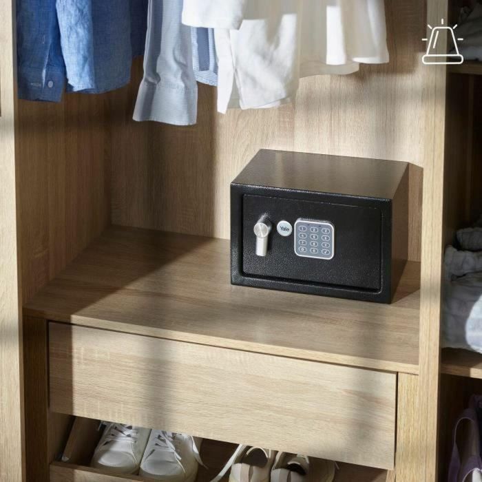 Yale YEC/200/DB2 Caja Fuerte Electrónica con Alarma y Sirena 130dB, Pequeña 8,6L, 20x31x20cm 1