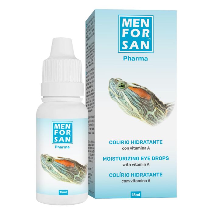 Men For San Colirio Ocular para Tortugas 15 mL - Limpieza Rutinaria, Ojos Hinchados, Costras y Prevención Edema con Vitamina A