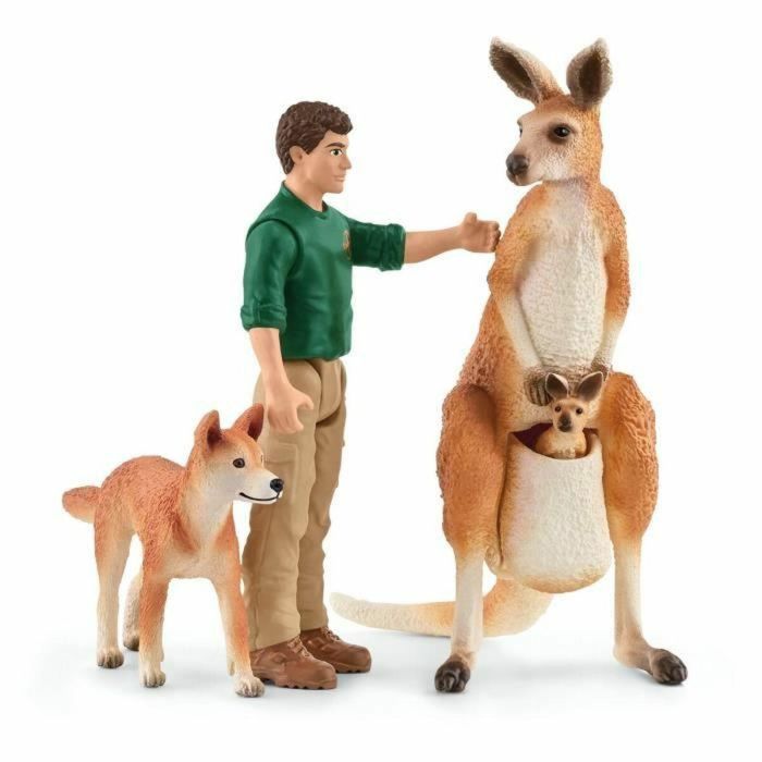 Schleich 42550 Caja Aventuras en Oceanía Set Figuras Animales Salvajes Vida Salvaje con guardabosques, canguros y dingo para niños +3 años 4