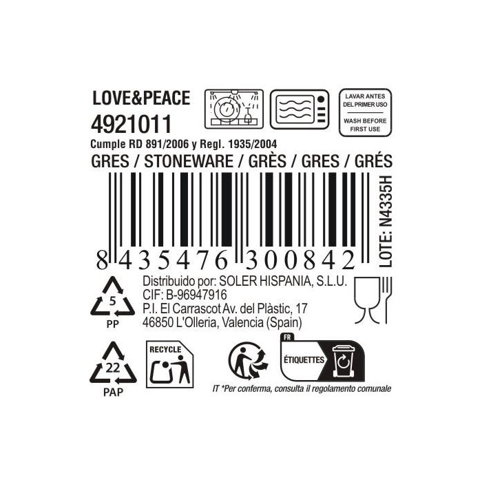 Taza de café cortado Love&Peace 180 cc - Inde (36 Unidades) 3 Taza de café cortado Love&Peace 180 cc - Inde (36 Unidades) 3