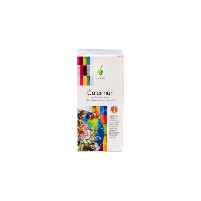 NOVADIET Calcimar 90 Cápsulas, Suplemento de Calcio Marino y Vitamina D para Huesos y Menopausia