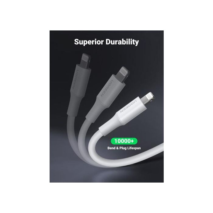 Ugreen Cable Usb 2.0 A Lightning 2M, 5V/2.4A Iphone 7 / 7Plus / 6S/ 6 / 6 Plus, Iphone 5S/5C/5, Ipad Mini/Mini 2, Ipad 1 M Blanco 7