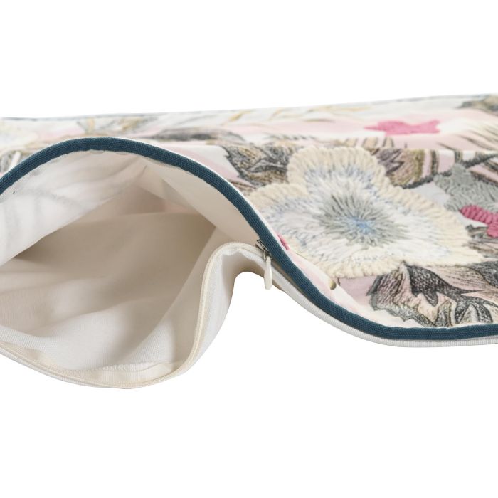 DKD Home Decor Funda Cojin Tropical Verde Rosa 50x50 cm Algodon Polyester 3