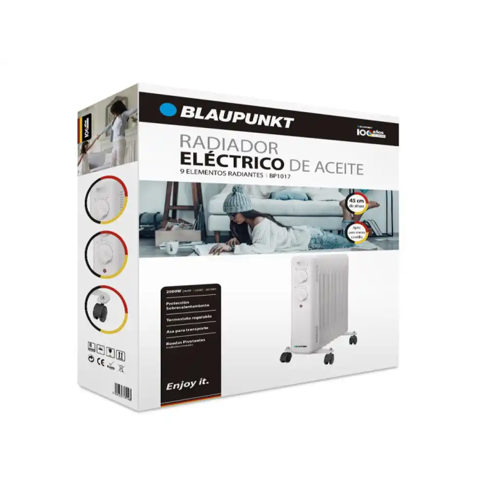 Blaupunkt BP1017 Radiador de Aceite 2000W 9 Elementos Caloríficos 1