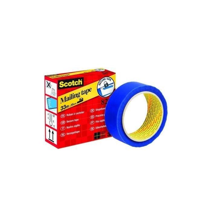 CINTA ADHESIVA DE SEGURIDAD COLOR AZUL 35 MM X 33 M SCOTCH CINTA ADHESIVA DE SEGURIDAD COLOR AZUL 35 MM X 33 M SCOTCH