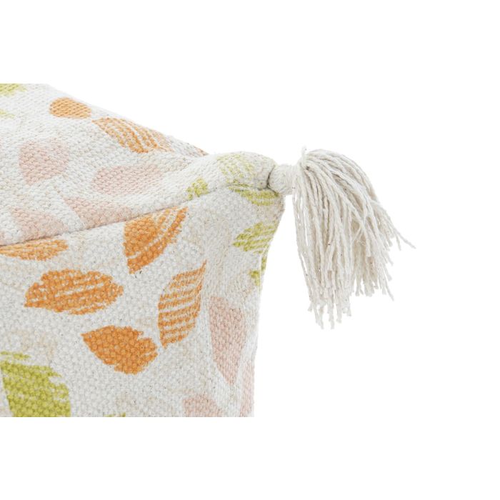 DKD Home Decor Cojín Suelo Shabby de Poliéster con Diseño Hojas, Multicolor Beige, 40x40x40 cm con Cremallera 2 DKD Home Decor Cojín Suelo Shabby de Poliéster con Diseño Hojas, Multicolor Beige, 40x40x40 cm con Cremallera 2