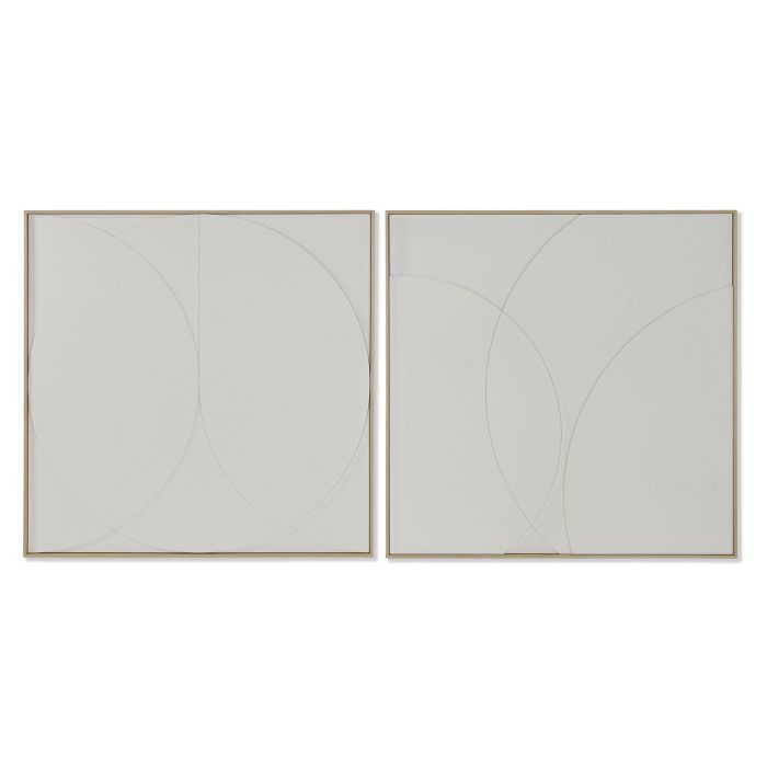 Cuadro Scandi DKD Home Decor Blanco 4 x 100 x 100 cm (2 Unidades)