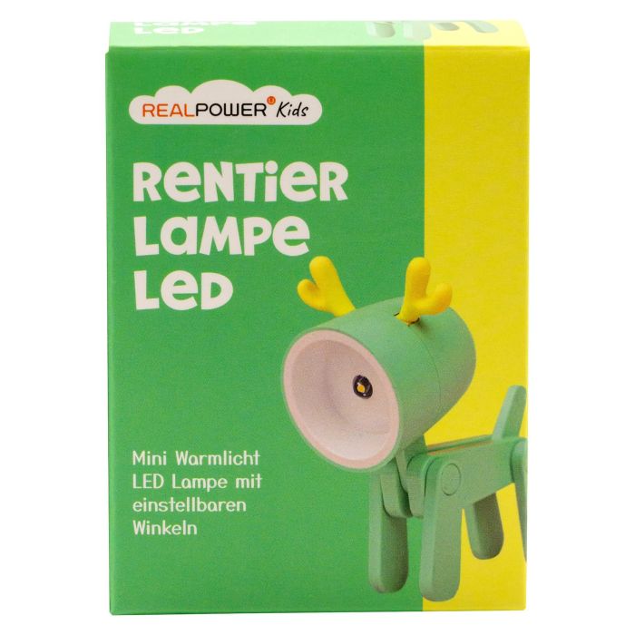 Ultron RealPower LED-Tier Taschenlampe Green Deer - Linterna LED de bolsillo con figura de ciervo verde, a pilas (LR41), universal