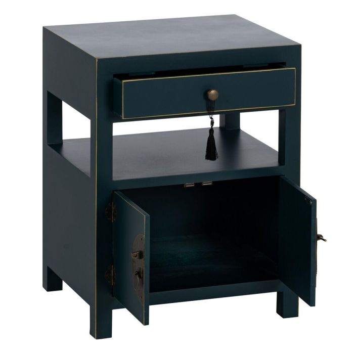 Mesita de Noche ORIENTE Azul Madera MDF 50 x 40 x 66 cm 7 Mesita de Noche ORIENTE Azul Madera MDF 50 x 40 x 66 cm 7