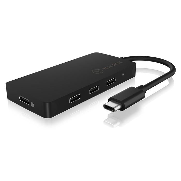 ICY BOX 4Port USB-C HUB 4xUSB-C 1xPower Delivery 100W Pasivo Negro