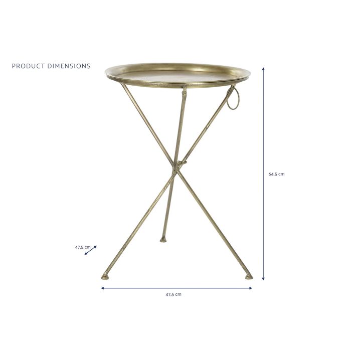 DKD Home Decor Mesita Auxiliar Glam Latón Dorado 47.5 x 64.5 x 47.5 cm 5