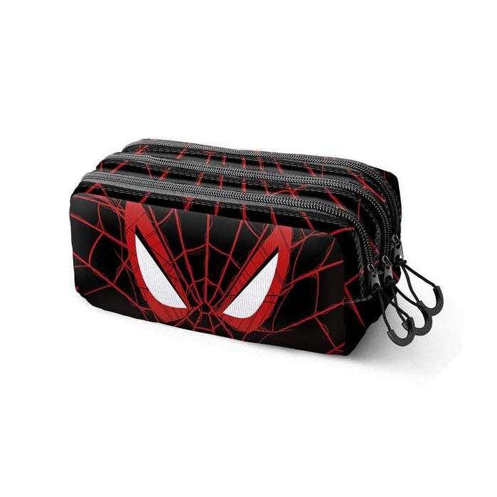 Karactermania Estuche Escolar Spiderman Vision FAN 2.2 Negro 23 x 10 x 11 cm, Ripstop, 3 Compartimentos 2