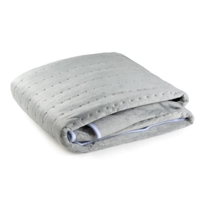 Calentador de cama eléctrico DOMO para 2 personas - 6 niveles de calor - Promueve la relajación - Polar de franela - 160x140 cm - Gris 2