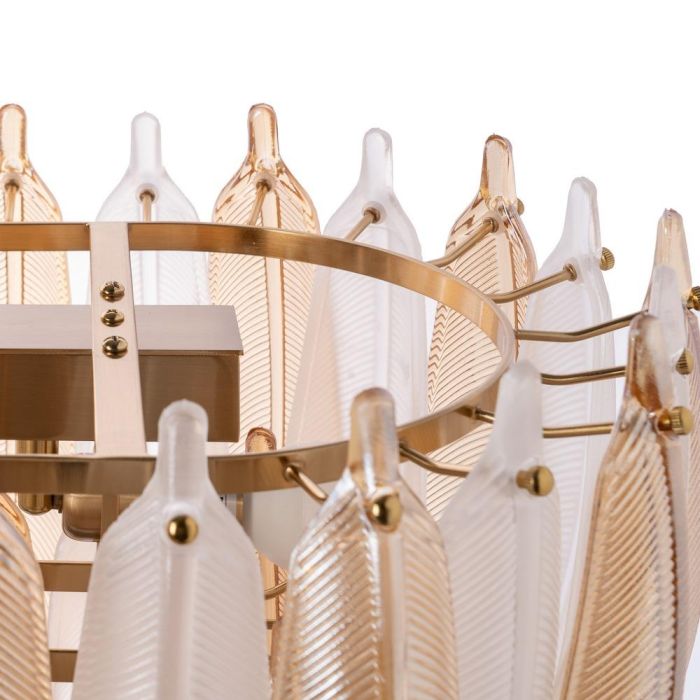 Lámpara Techo Plumas Champán Cristal 100 X 35 X 38 cm