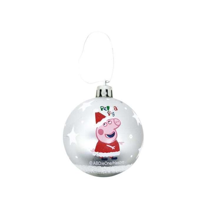 Bolas navidad 8cm pack 6 plata peppa pig "cosy corner" 5 Bolas navidad 8cm pack 6 plata peppa pig "cosy corner" 5