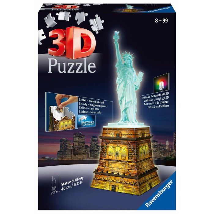 Ravensburger Puzzle 3D Empire State Building Edición Noche con Iluminación LED de Colores 216 Piezas para +12 años 3 Ravensburger Puzzle 3D Empire State Building Edición Noche con Iluminación LED de Colores 216 Piezas para +12 años 3