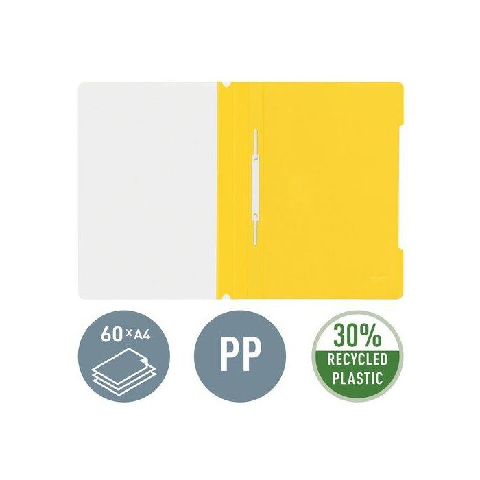 Dosier Fastener Leitz (Plastico) Pvc A4 Con Tarjetero Amarillo 25 unidades