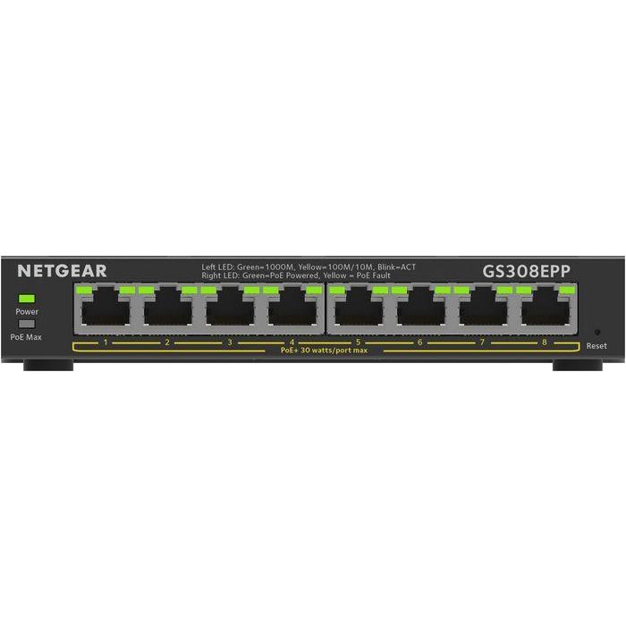 NETGEAR GS308EPP-100PES Switch Gestionado L2/L3 Gigabit Ethernet de 8 Puertos PoE+ (GS308EPP) 1