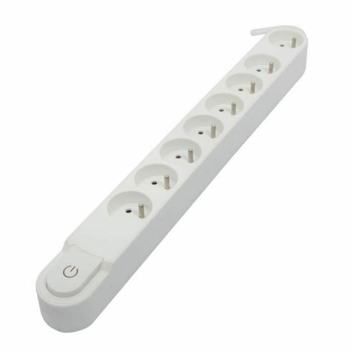 CHACON Regleta de alimentación 8 enchufes 16A con interruptor, cable de 3 m HO5VV-F 3x1.5 mm² blanco