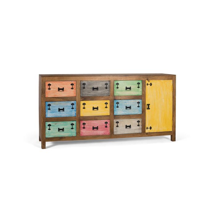 GINER Y COLOMER Aparador 9 Cajones Madera Maciza Mango Multicolor 1