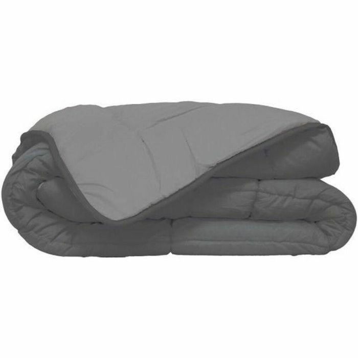POYET MOTTE Edredón Ligero HUDSON Microfibra Relleno Silicona 200g/m² 240x260cm Acero y Plata Oeko-Tex Ignífugo