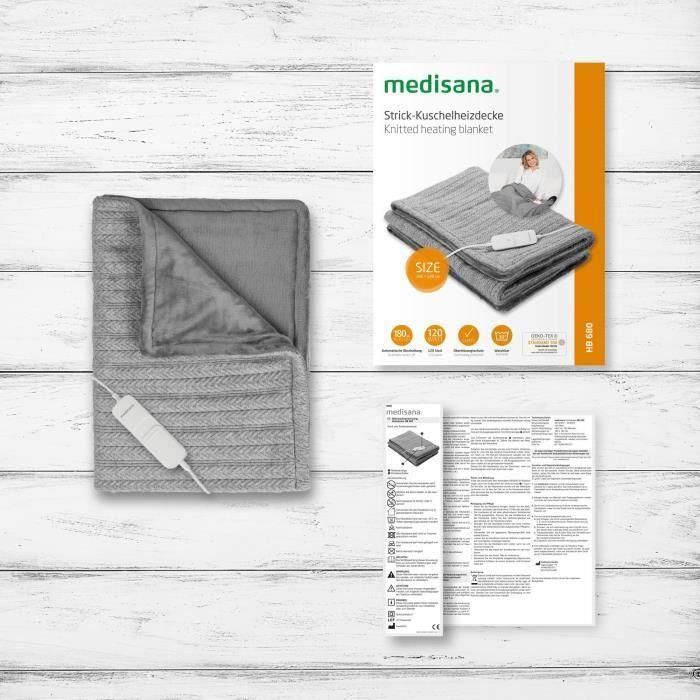 Manta térmica de malla reversible - MEDISANA - HB 680 - Calentamiento rápido 120 W - Apagado automático 5 Manta térmica de malla reversible - MEDISANA - HB 680 - Calentamiento rápido 120 W - Apagado automático 5