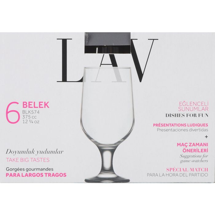 Lav Set 6 Copas Cerveza 375 cc Ø7x17 cm (4 Cajas) 1