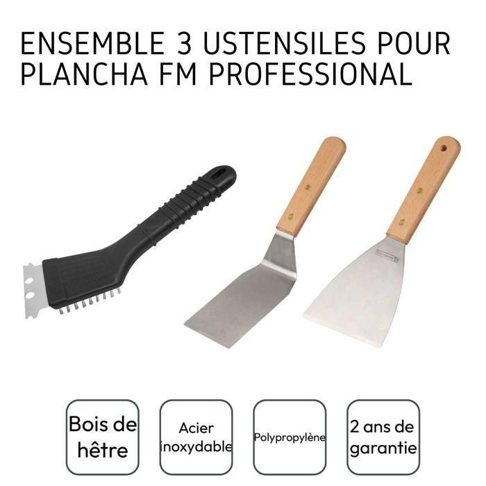 Set de 3 utensilios profesionales - FACKELMANN PROFESIONAL - Para plancha 3 Set de 3 utensilios profesionales - FACKELMANN PROFESIONAL - Para plancha 3