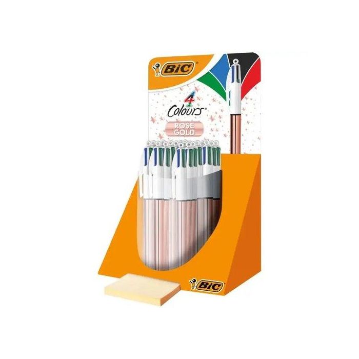 Boligrafo De 4 Colores Bic Rose Gold Expositor De 20