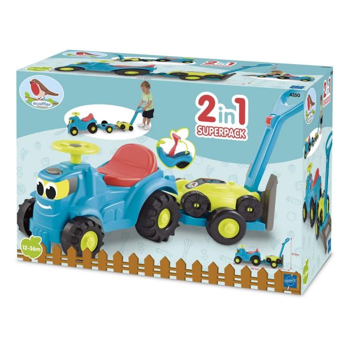 Ecoiffier 4350 Tractor con Remolque Extraíble y Cortacésped Incluido para Niños 12-36 Meses - 103,5 cm 0 Ecoiffier 4350 Tractor con Remolque Extraíble y Cortacésped Incluido para Niños 12-36 Meses - 103,5 cm 0