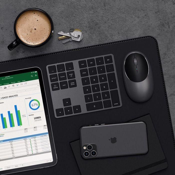 Satechi Teclado Extendido Bluetooth con Teclado Numérico Completo, Flechas Navegación y Atajos MacOS, USB-C, Gris Espacial para Tablet y Portátil 6