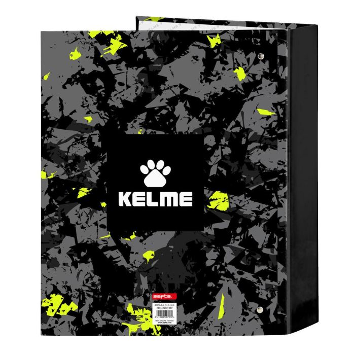 Carpeta de anillas Kelme Jungle Negro Gris Lima A4 (27 x 33 x 6 cm) 1