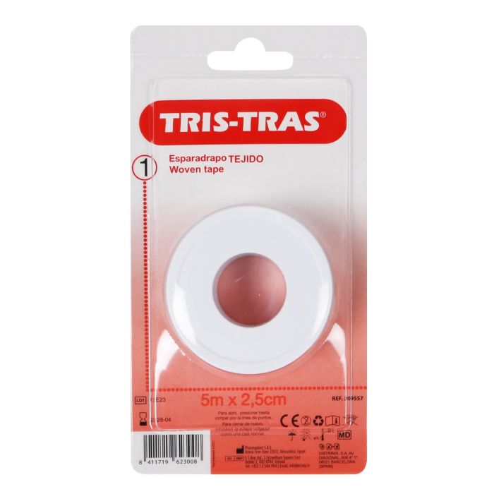 Tris-Tras Esparadrapo Tejido 5 m x 2.5 cm (24 Unidades)