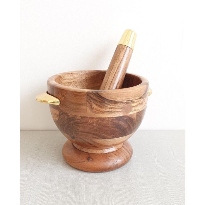 Mortero Basicos DKD Home Decor Natural Dorado 17 x 14.5 x 20.5 cm 0 Mortero Basicos DKD Home Decor Natural Dorado 17 x 14.5 x 20.5 cm 0