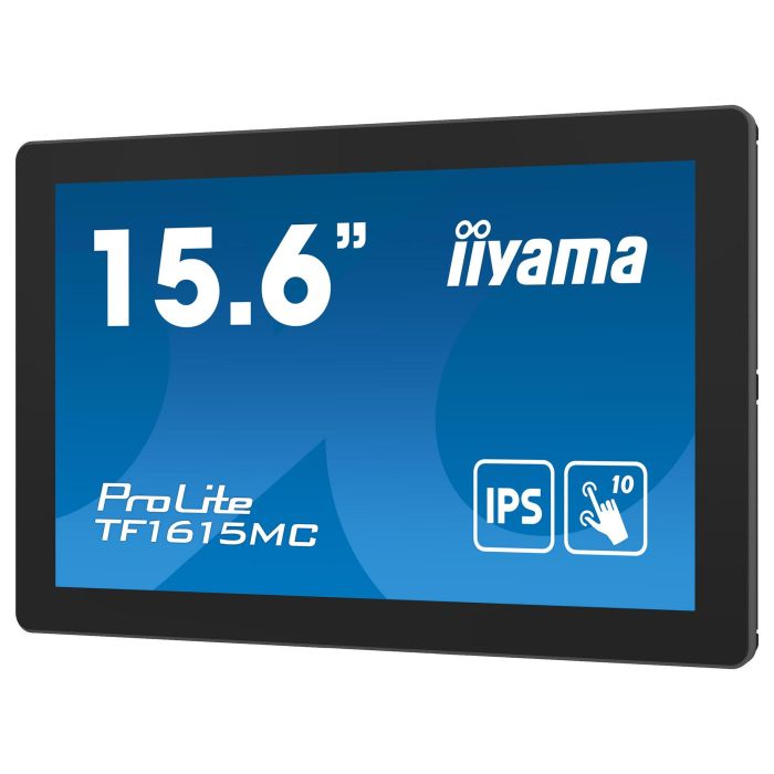 iiyama ProLite TF1615MC-B1 Monitor táctil IPS 15.6" Full HD 1920x1080 Pantalla táctil capacitiva 10 puntos Toque VGA HDMI DisplayPort USB Negro