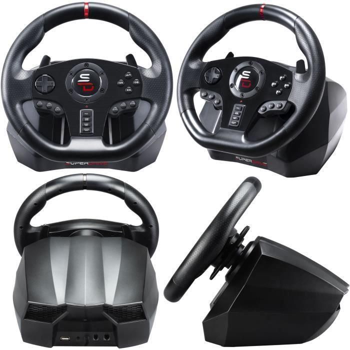 Volante de carreras - SUPERDRIVE - GS850-X - Cambio manual - 3 pedales - Levas - PS4 / Xbox 4 Volante de carreras - SUPERDRIVE - GS850-X - Cambio manual - 3 pedales - Levas - PS4 / Xbox 4