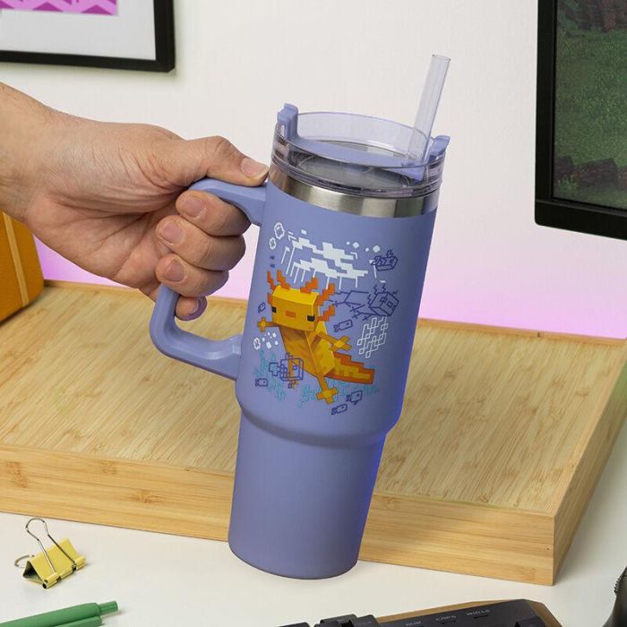 Paladone Vaso Térmico con Pajita Minecraft Purple 900 ml 2 Paladone Vaso Térmico con Pajita Minecraft Purple 900 ml 2