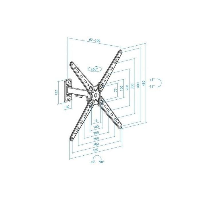 TOOQ SOPORTE PARED PANTALLAS 13-55" GIRA/INCLI NEGRO 4