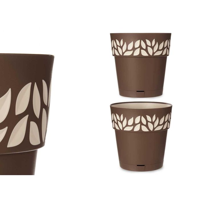 Stefanplast Maceta Cloe plástico marrón 30 cm con reserva de agua (6 Unidades) Stefanplast Maceta Cloe plástico marrón 30 cm con reserva de agua (6 Unidades)